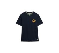 Rundhalsshirt SUPERDRY "Sd&co Neon Relaxed Tee", Herren, Gr. XL, eclipse navy, Single Jersey, Obermaterial: 100% Baumwolle, bedruckt, regular fit normal, Rundhals, Shirts Rundhalsshirt, Baumwolle, reg