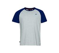 Superdry Mens Vintage Baseball Tee T-Shirt, Glacier Grey Marl/Regal Blue, XX-Large