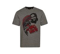 Superdry Mens Vintage Crossing Lines BK Tee T-Shirt, Grey Slub Grindle, Large