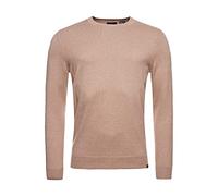 Superdry Mens Vintage EMB Cotton/Cash Crew, Oatmeal Marl, Medium