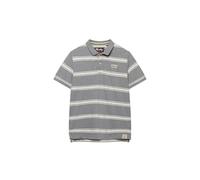 Superdry Men's Vintage Jersey Polo Shirt, Griffin Grey Marl Stripe, L
