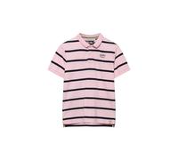 Superdry Men's Vintage Jersey Polo Shirt, Pink Navy Stripe, L