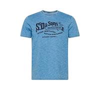 Superdry Mens Vintage Script Style INDG Tee T-Shirt, Indigo Bleach Wash, Small