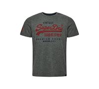 Superdry Mens Vintage VL Classic Tee T-Shirt, Rich Charcoal Marl, Medium