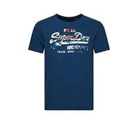 Superdry Mens Vintage VL Narrative Tee MW T-Shirt, Blue Bottle, Medium