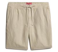 Superdry Herren Leinenshort - Merchant Linen Short, kurze Hose, Leinen, einfarbig Beige 2XL