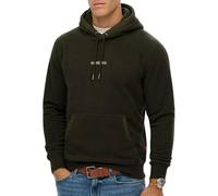 Kapuzensweatshirt SUPERDRY "MICRO LOGO FLEECE HOOD", Herren, Gr. XL, surplus goods olive grün, angeraute Sweatware, Obermaterial: 100% Polyester, unifarben, loose fit, Rundhals, Rippbündchen, Sweatshi