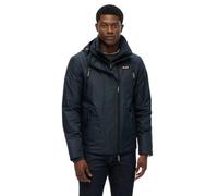 Outdoorjacke SUPERDRY "HOODED MTN WINDBREAKER JACKET", Herren, Gr. L, blau (eclipse navy), Web, Obermaterial: 100% Polyester, relaxed fit hüftlang, Jacken (42526627-L) eclipse navy