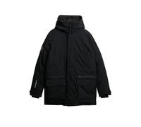 Superdry Parka City Padded Gepolstert Kapuze Pechschwarz Größe S