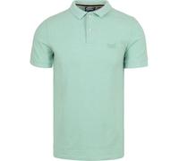 Superdry Piqué Poloshirt Hellgrün meliert - Größe L Grün L