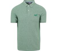 Superdry Piqué Poloshirt Melange Grün - Größe L Grün L