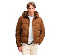 Superdry - Premium Cord Steppjacke mit Kapuze dunkel tabakbraun - Gr. - L