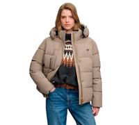 Steppjacke SUPERDRY "PREMIUM HOOD PUFFER JKT", Damen, Gr. XL, beige (fallen rock braun), Steppware, Obermaterial: 100% Polyester, unifarben, relaxed fit normal, Jacken Steppjacke, Kunstfaser, relaxed