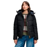 Steppjacke SUPERDRY "PREMIUM HOOD PUFFER JKT", Damen, Gr. M, schwarz, Steppware, Obermaterial: 100% Polyester, unifarben, relaxed fit normal, Jacken Steppjacke, Kunstfaser, relaxed fit (37425720-M) sc