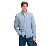 Langarmhemd SUPERDRY "PREPPY OXFORD L/S SHIRT", Herren, Gr. M, N-Gr, blau (azure blau mini stripe), Web, Obermaterial: 100% Baumwolle, gestreift, regular fit normal, Hemden, Baumwolle, regular fit (42