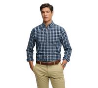 Langarmhemd SUPERDRY "PREPPY POPLIN L/S SHIRT", Herren, Gr. M, N-Gr, wainscott navy check, Web, Obermaterial: 100% Baumwolle, kariert, regular fit normal, Hemden (89325667-M) wainscott navy check