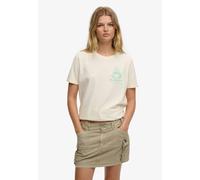 Print-Shirt SUPERDRY "ROADSIDE TRADE RELAXED TEE", Damen, Gr. L, desert bone sanftes weiß, Single Jersey, Obermaterial: 100% Baumwolle, bedruckt, relaxed fit normal, Rundhals, Shirts (35044468-L) dese