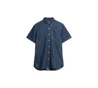 Superdry, Shirt Essential S/S Denim Shirt, M4010998A, Rinse Wash, L, Man, Adulto
