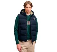 Steppweste SUPERDRY "HOOD SHORT EVEREST GILET", Herren, Gr. M, eclipse navy, Web, Obermaterial: 100% Nylon, unifarben, regular fit normal, Westen Steppweste, Regular Fit, mit Reißverschluss, aus Nylon