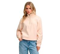 Sweatshirt SUPERDRY "SIGNATURE EMB HALF ZIP", Damen, Gr. XXL, rose blush pink, Sweatware, Obermaterial: 60% Baumwolle, 40% Polyester, unifarben, loose fit normal, Rundhals, Sweatshirts Sweatshirt, mit