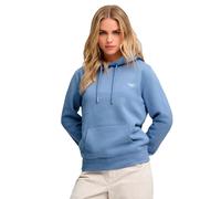 Kapuzensweatshirt SUPERDRY "SIGNATURE EMB HOOD", Damen, Gr. M, blau (tidal blau), Sweatware, Obermaterial: 60% Baumwolle, 40% Polyester, unifarben, relaxed fit normal, Rundhals, Sweatshirts, Baumwollm