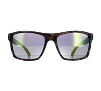 Superdry Sonnenbrille Kobe SDS 122 Matt gummiert Schildpatt Grau Gelb Flash Mirror Einheitsgröße