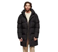 Steppjacke SUPERDRY "HOODED SPORTS PUFFER MID JKT", Herren, Gr. 3XL, schwarz, Web, Obermaterial: 100% Polyester, unifarben, relaxed fit ca. Mitte Oberschenkel, Jacken Steppjacke, Kunstfaser, relaxed f