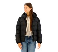 Steppjacke SUPERDRY "HOODED SPORTS PUFFER JACKET", Damen, Gr. L, schwarz, Steppware, Obermaterial: 100% Polyester, unifarben, relaxed fit normal, Jacken Steppjacke, Kunstfaser, relaxed fit (22841960-L