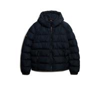 Steppjacke SUPERDRY "HOODED SPORTS PUFFER JACKET", Herren, Gr. XL, eclipse navy, eclipse navy, Web, Steppware, Obermaterial: 100% Polyester, unifarben, modisch, relaxed fit, Langarm, Jacken (98247822-