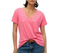 Superdry T‑Shirt Studios Slub Bestickt V‑Ausschnitt Kurzarm Azalea Pink S