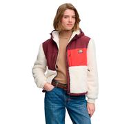 Hybridjacke SUPERDRY "SUPER SOFT HYBRID FULL ZIP", Damen, Gr. XS, rot (desert bone sanftes weiß, port rot), Web, Obermaterial: 100% Nylon, oversize normal, Jacken, Kunstfaser, oversize (11678933-XS) d
