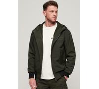 Bomberjacke SUPERDRY "SURPLUS NYLON HOODED BOMBER", Herren, Gr. L, schwarz (surplus good), Web, Obermaterial: 100% Baumwolle, unifarben, relaxed fit, Jacken Bomberjacke (46890126-L) surplus good