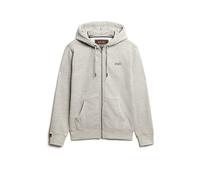 Superdry Herren Sweatjacke - Essential Logo Zip Hoodie, Kapuze, einfarbig Grau XL