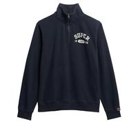 Superdry, Sweats Athletic ESS Half Zip, M2014089A, Bradley Navy, L, Man, Adulto