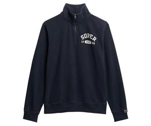 Superdry, Sweats Athletic ESS Half Zip, M2014089A, Bradley Navy, L, Man, Adulto