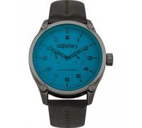 Superdry SYG208UBR - Herren-Analoguhr, 48 mm, Leder Braun