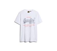 Rundhalsshirt SUPERDRY "VL HERITAGE RELAXED TEE", Herren, Gr. XL, optic, Single Jersey, Obermaterial: 100% Baumwolle, meliert, modisch, relaxed fit, Rundhals, Kurzarm, Shirts (72245717-XL) optic