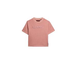 Superdry, T.Shirt EMB CORE Logo Boxy Loose Tee, W1011609A, Ash Rose, 8, Woman, NIÑO