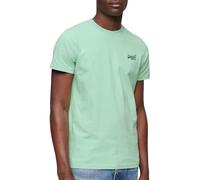 Rundhalsshirt SUPERDRY "ESSENTIAL LOGO EMB TEE", Herren, Gr. S, grün (spearmint), Single Jersey, Obermaterial: 100% Baumwolle, unifarben, modisch, slim fit hüftlang, Rundhals, Kurzarm, Shirts (9889826