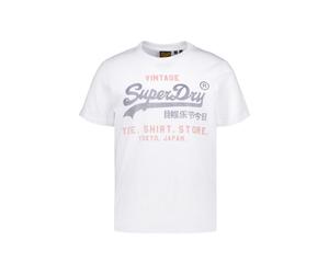 Superdry T-Shirt Herren Slim Fit Kurzarm Baumwolle weiß, 3XL