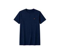 Rundhalsshirt SUPERDRY "ESSENTIAL SDCO LOGO EMB TEE", Herren, Gr. L, blau (deep sea blau marl, orange), Single Jersey, Obermaterial: 100% Baumwolle, bedruckt, meliert, regular fit normal, Rundhals, Sh