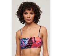 Superdry Damen Bandeau-Bikinioberteil mit tropischem Print Blau Tropisch 36