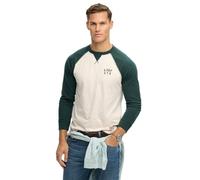 Superdry Vintage Athletic Baseball Langarm-t-shirt XL White Sand / Enamel Green