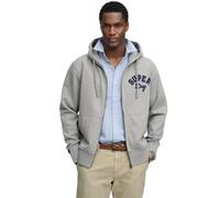 Kapuzensweatjacke SUPERDRY "VINTAGE ATHLETIC ZIPHOOD", Herren, Gr. L, dunkelgrau marl, angeraute Sweatware, Obermaterial: 100% Baumwolle, meliert, loose fit normal, ohne Ausschnitt, Sweatjacken (11295