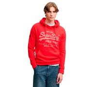 Kapuzensweatshirt SUPERDRY "VL CLASSIC HOOD", Herren, Gr. 3XL, rot (indiana rot), angeraute Sweatware, Obermaterial: 80% Baumwolle, 20% Polyester, bedruckt, relaxed fit normal, Rundhals, Rippbündchen,