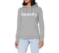 Superdry Womens CL Flock Hood Hooded Sweatshirt, Soft Grey Marl, XL (Herstellergröße:16)