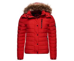 Superdry Womens Classic Faux FUR Fuji Jacket, High Risk Red, M