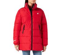 Superdry Womens Longline Sports Puffer Jacket, Risk Red, S