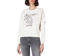 Superdry Womens Military Narrative Sweat Sweatshirt, Nordic Bone, XL
