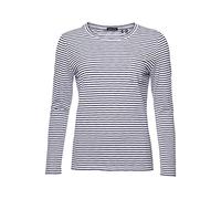 Superdry Womens Pocket Long Sleeve Crew T-Shirt, Navy Breton, S